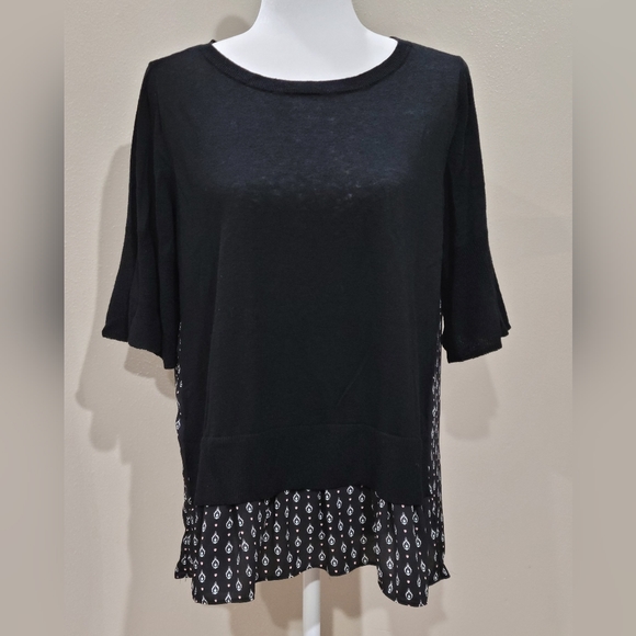 Ann Taylor LOFT Womens Size Med Wool Multicolor Mixed Media Pullover Sweater - Picture 1 of 10